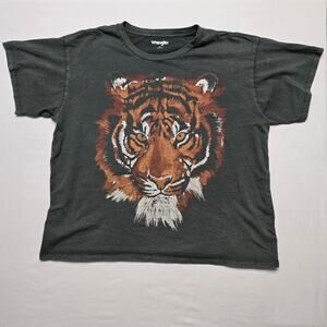 Wrangler Oversized People Freedom Shirt Gray Tiger Print XL Shirt